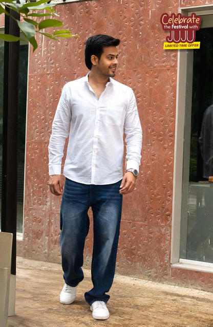 Classic Shirt | White | Cotton Linen Shirt