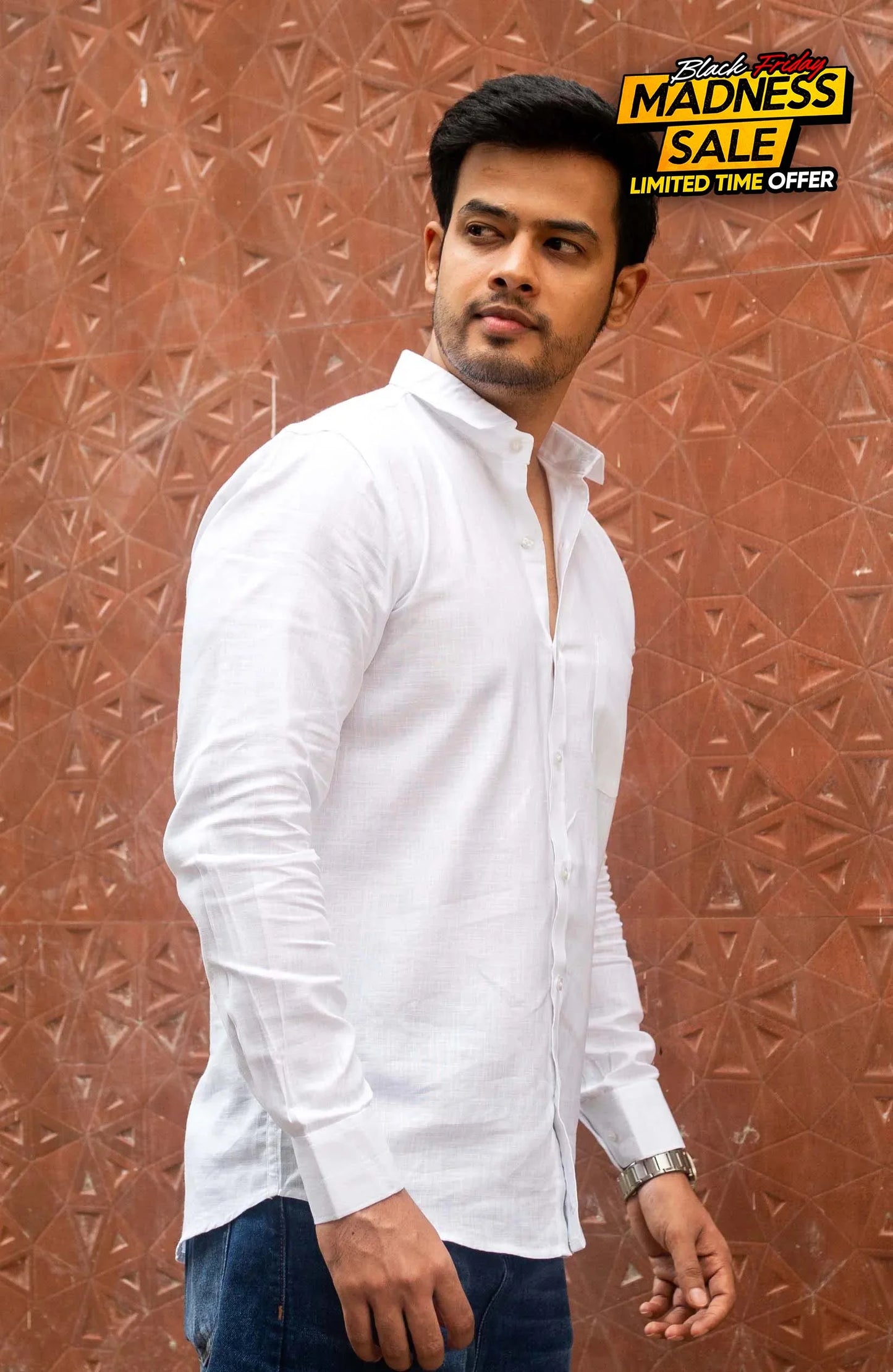 Classic Shirt | White | Cotton Linen - Shirt