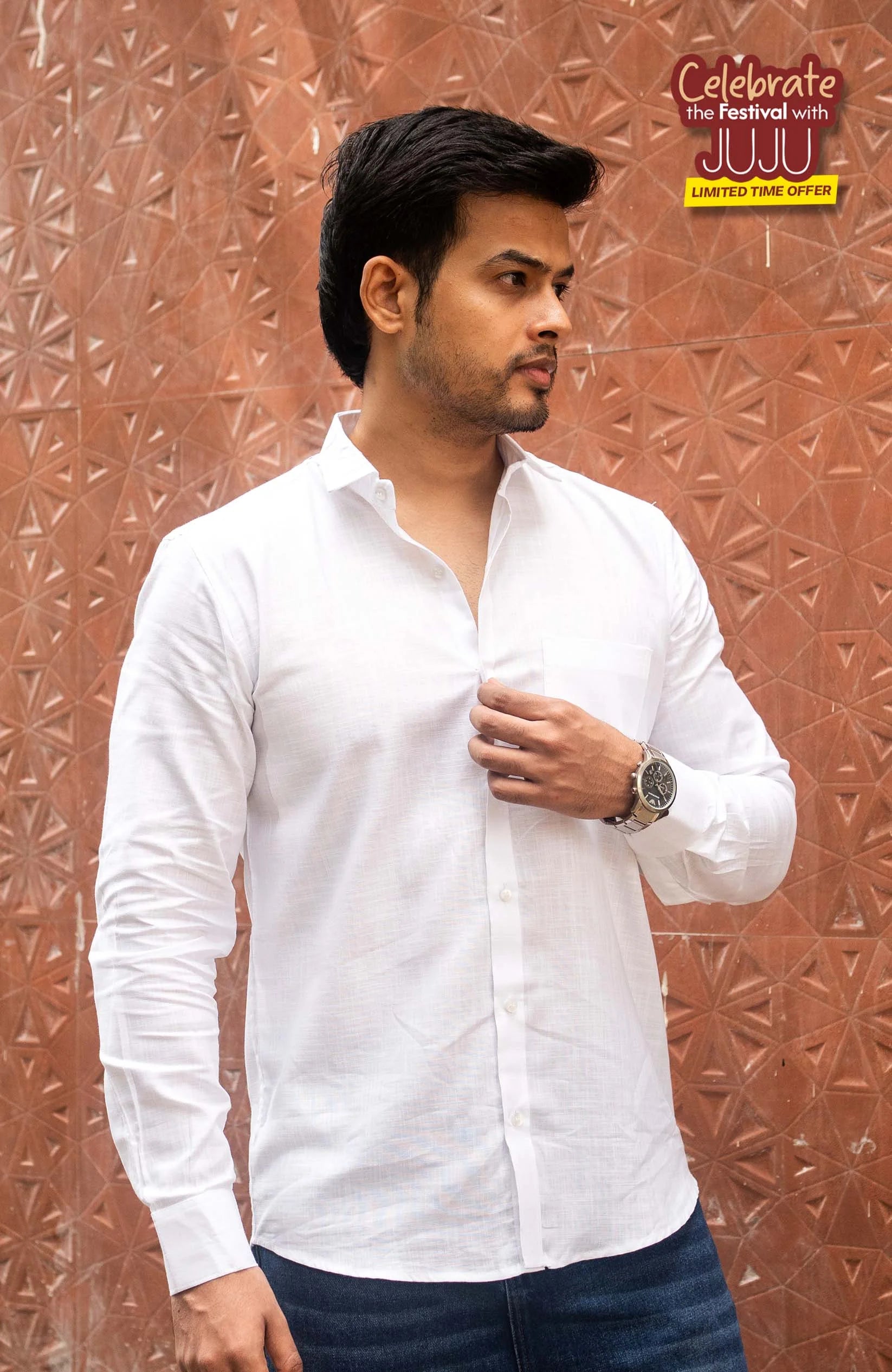 Classic Shirt | White | Cotton Linen Shirt