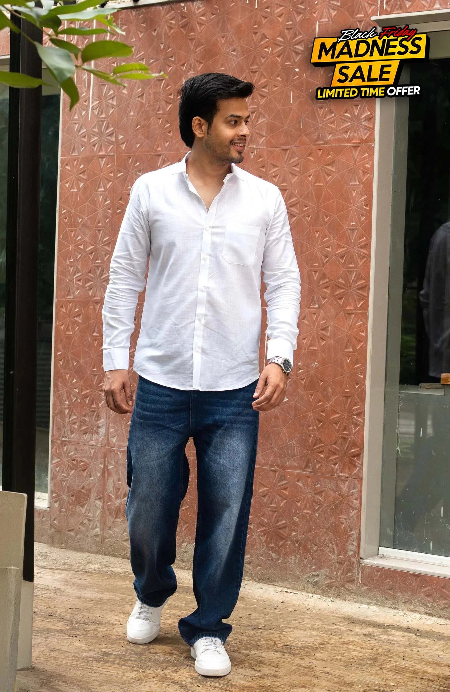 Classic Shirt | White | Cotton Linen - Shirt