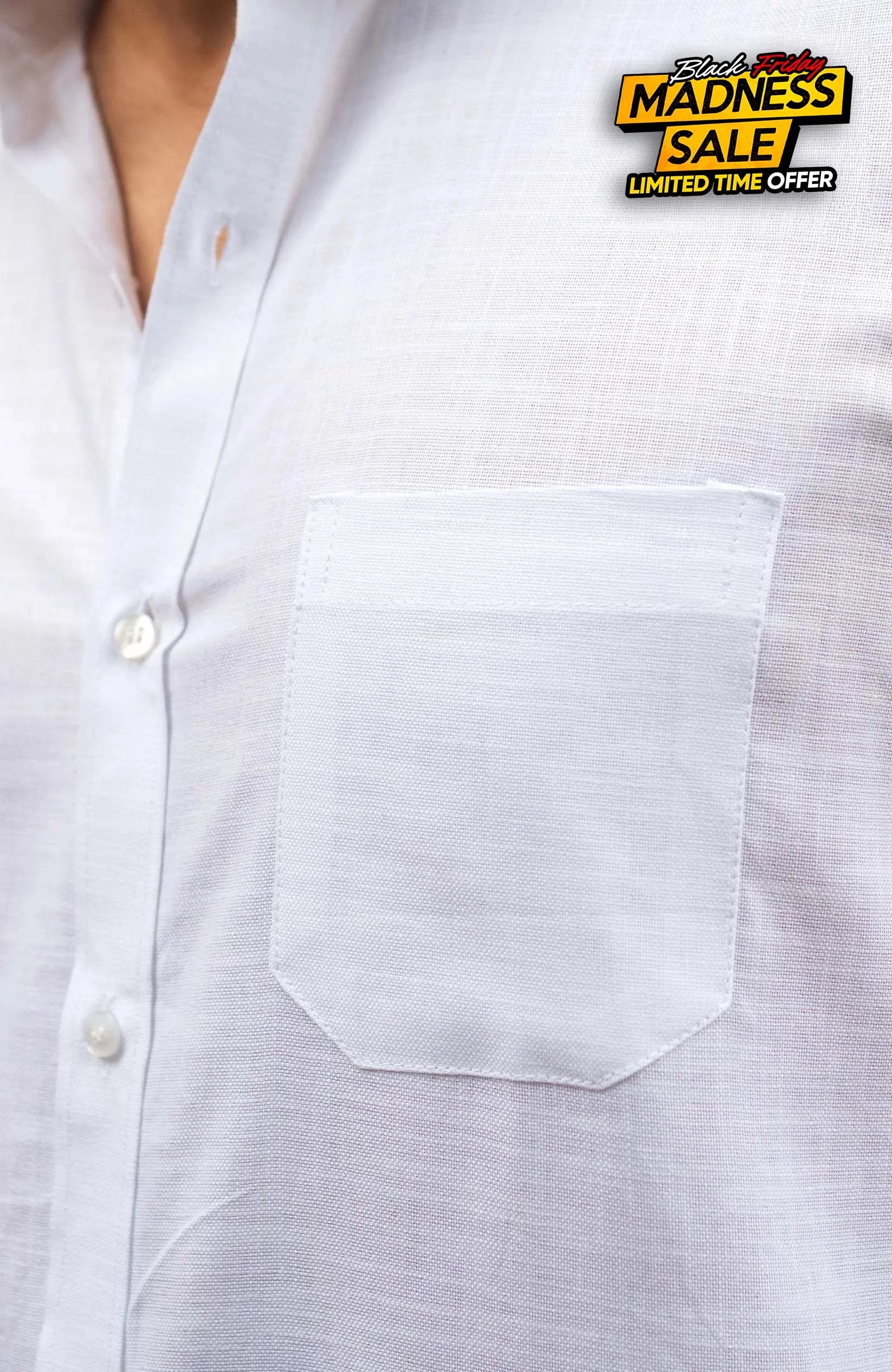 Classic Shirt | White | Cotton Linen - Shirt