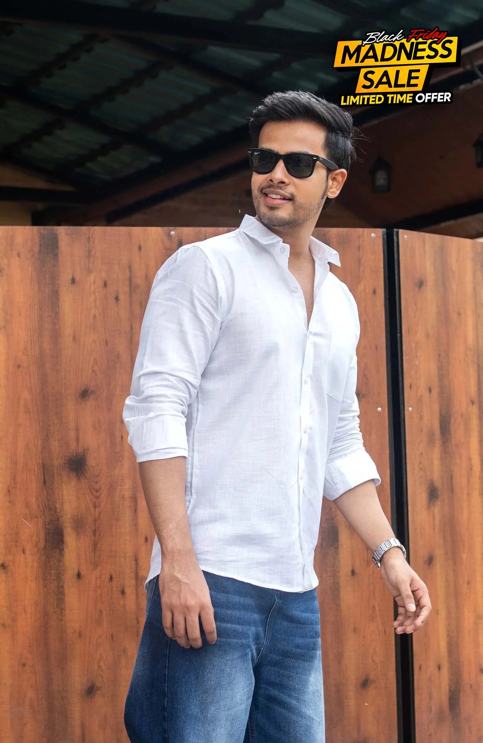 Classic Shirt | White | Cotton Linen - Shirt