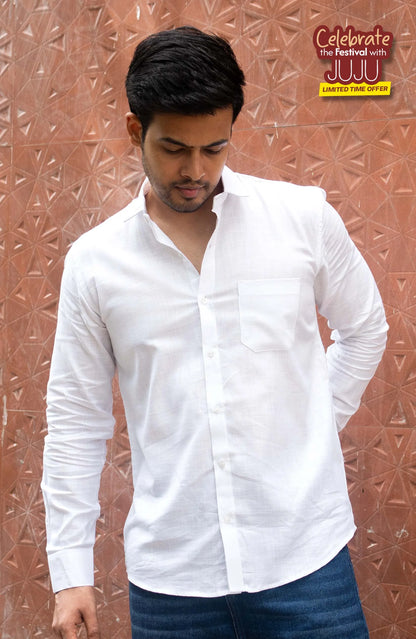 Classic Shirt | White | Cotton Linen White / S Shirt