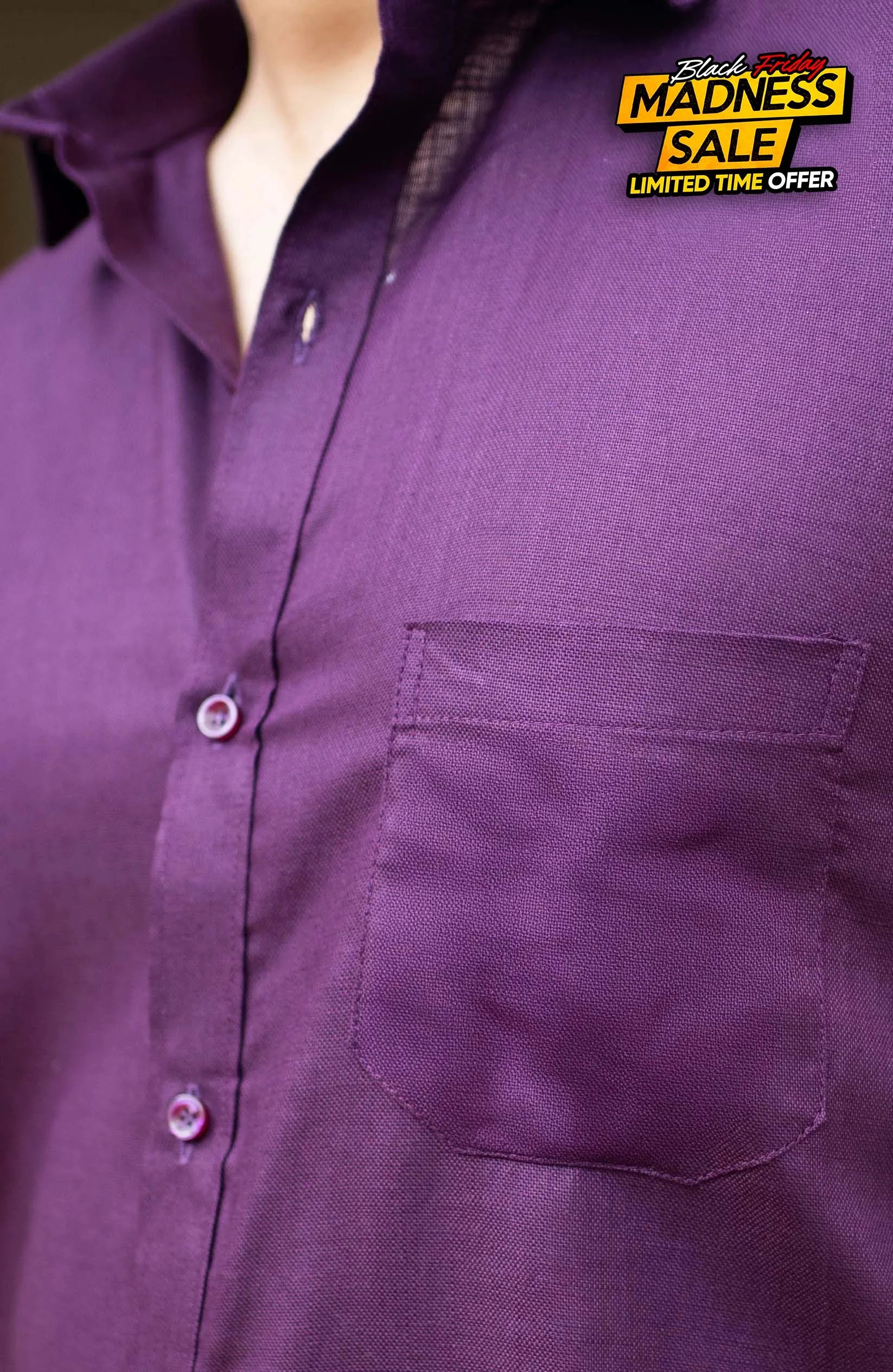 Classic Shirt | Wine | Cotton Linen - Shirt