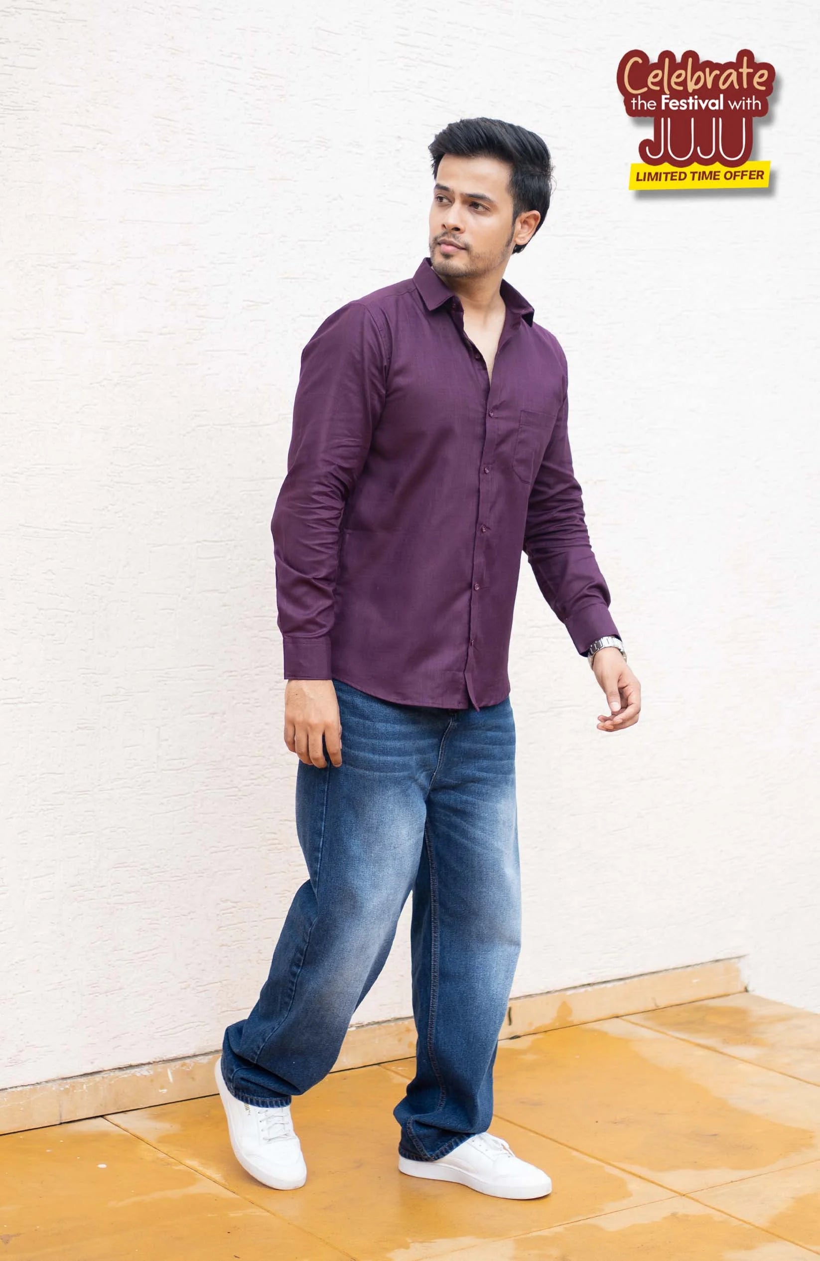 Classic Shirt | Wine | Cotton Linen Shirt