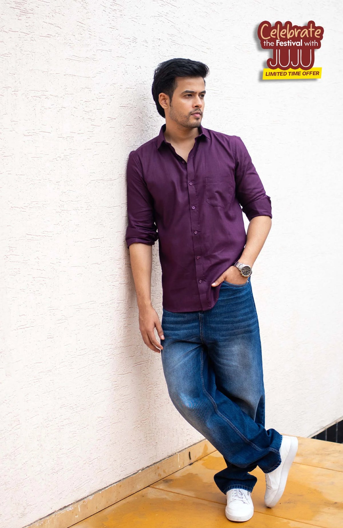 Classic Shirt | Wine | Cotton Linen - Shirt