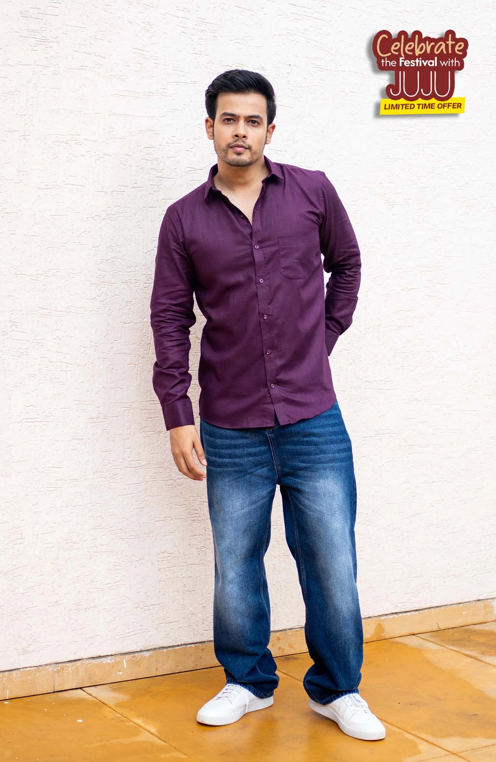 Classic Shirt | Wine | Cotton Linen - Shirt