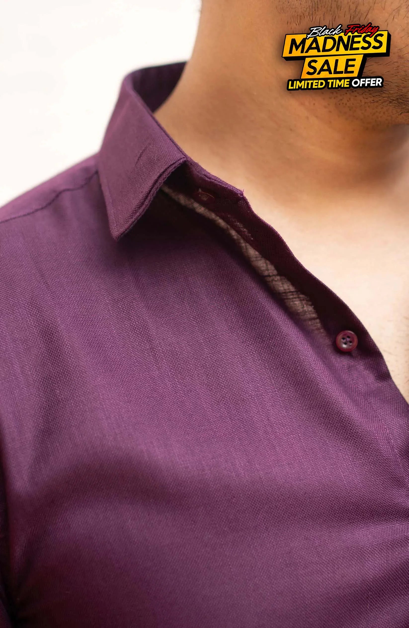 Classic Shirt | Wine | Cotton Linen - Shirt