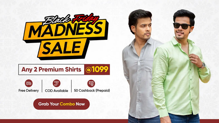 Premium shirt with a light gray color and subtle pattern, made of cotton material.