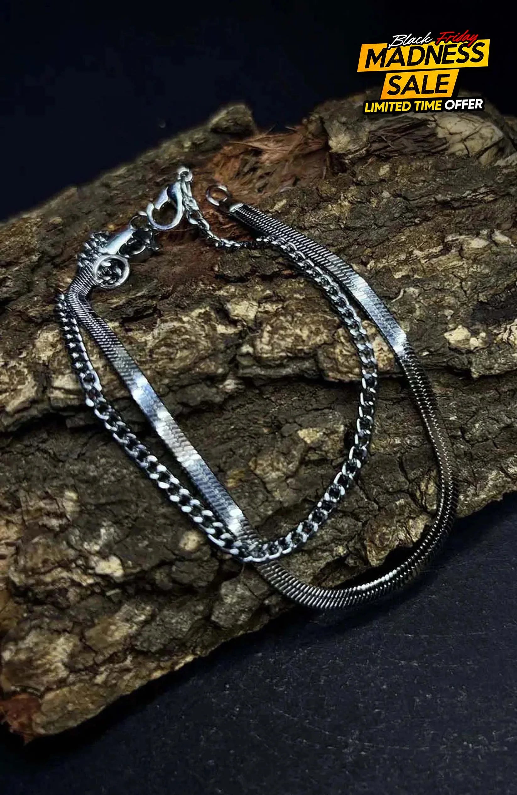 Ryo Duo – Dual Bracelet | Unisex Jewellery - Silver / Unisex - Bracelet