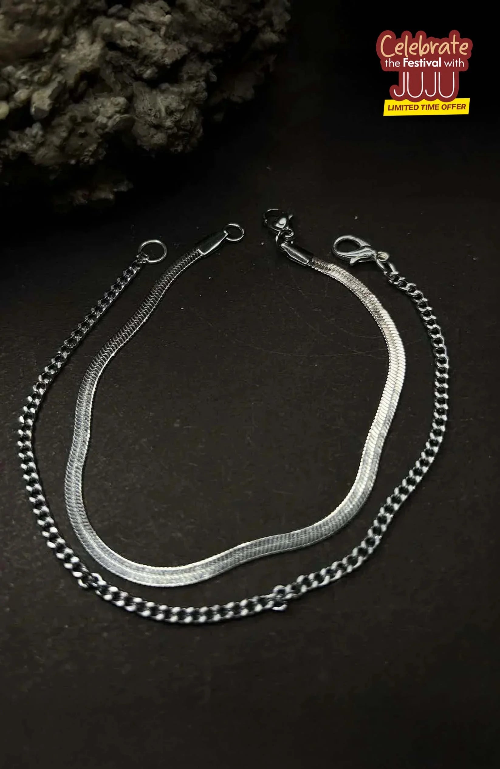 Ryo Duo – Dual Bracelet | Unisex Jewellery Silver / Unisex Bracelet