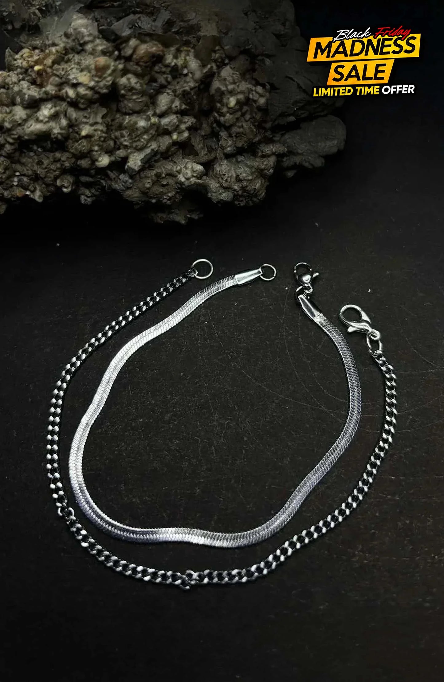 Ryo Duo – Dual Bracelet | Unisex Jewellery - Silver / Unisex - Bracelet