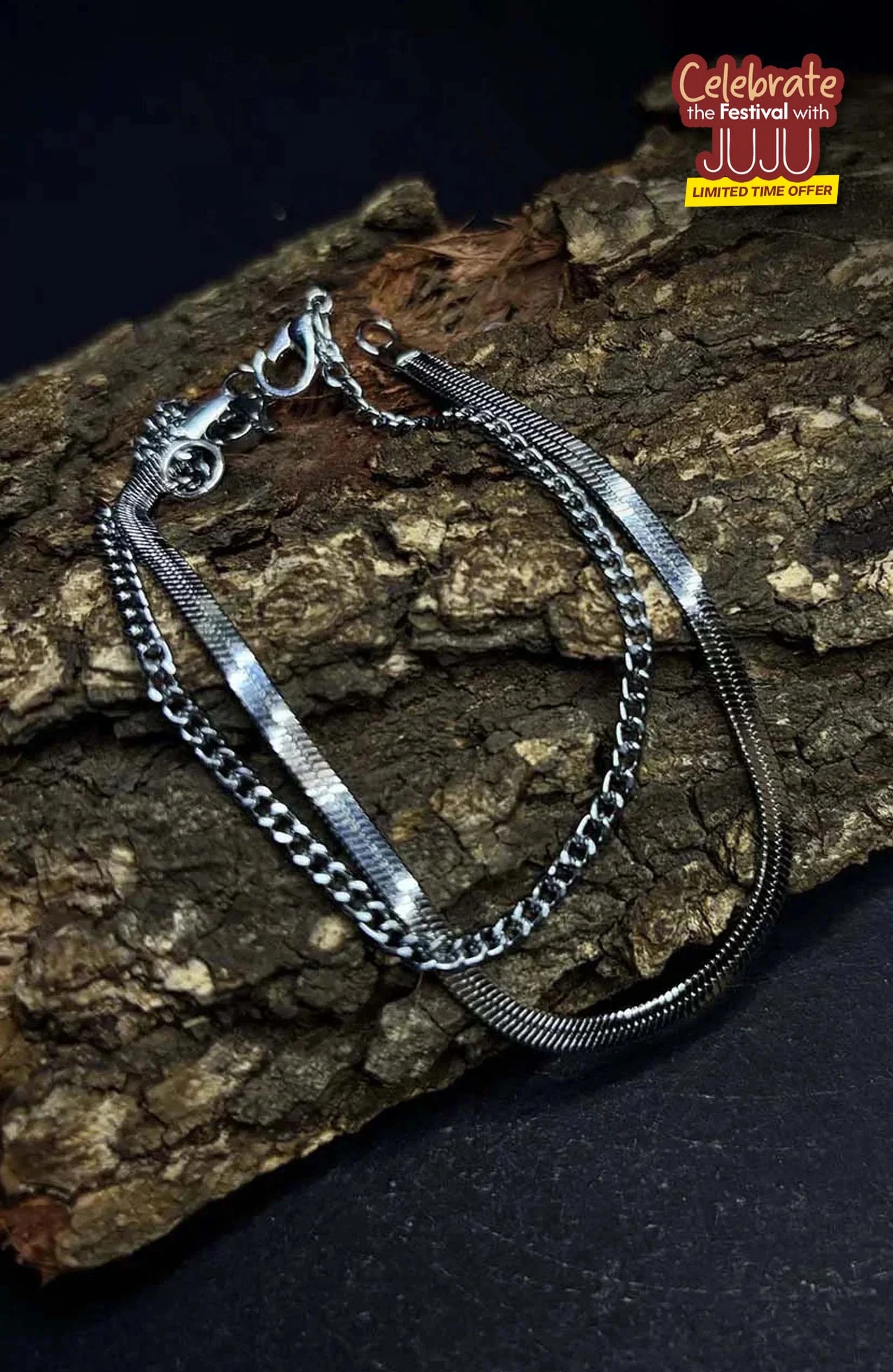 Ryo Duo – Dual Bracelet | Unisex Jewellery Silver / Unisex Bracelet