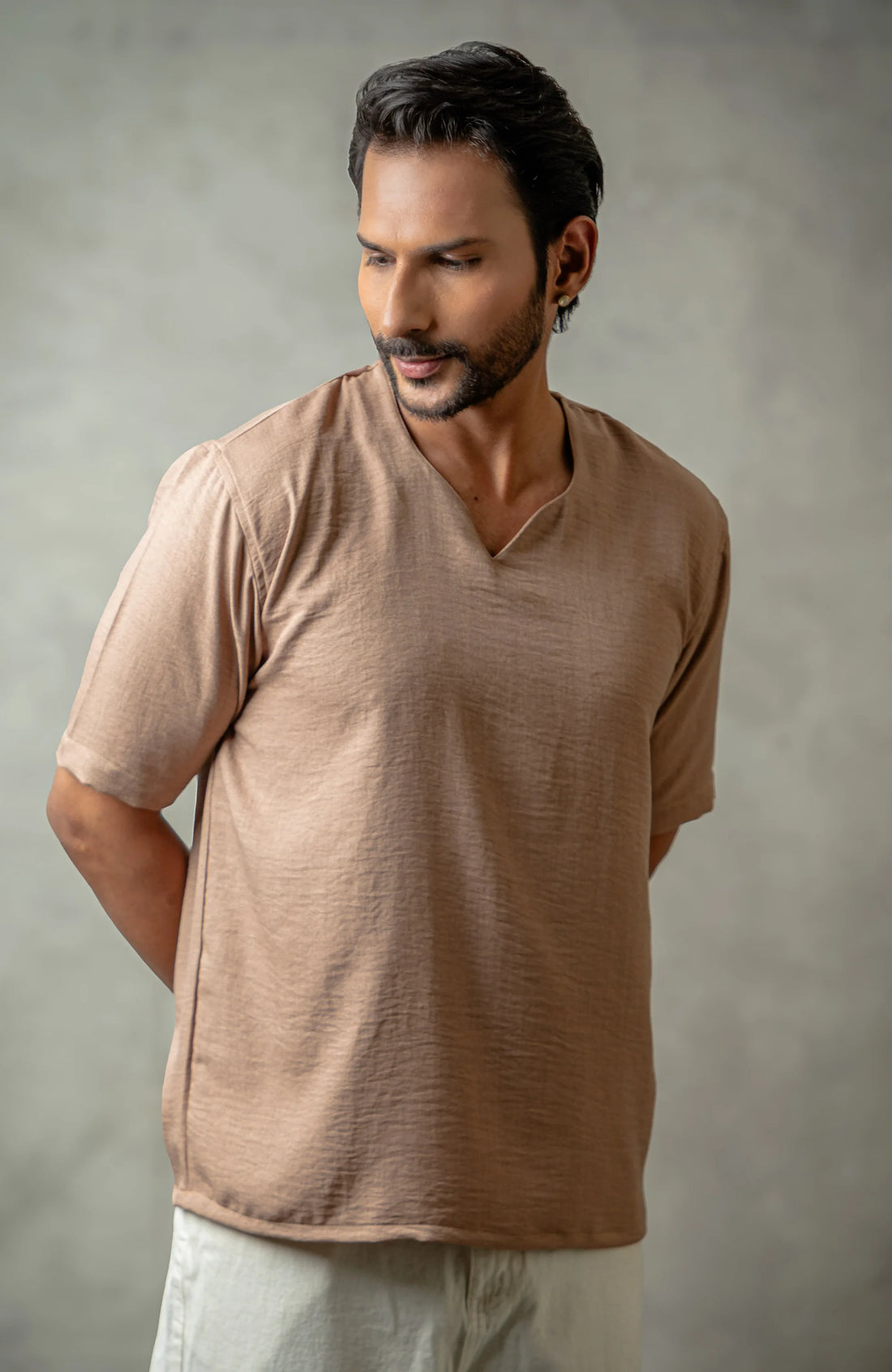 Vora Beige Shirt – Premium V-Neck for Men - Shirt