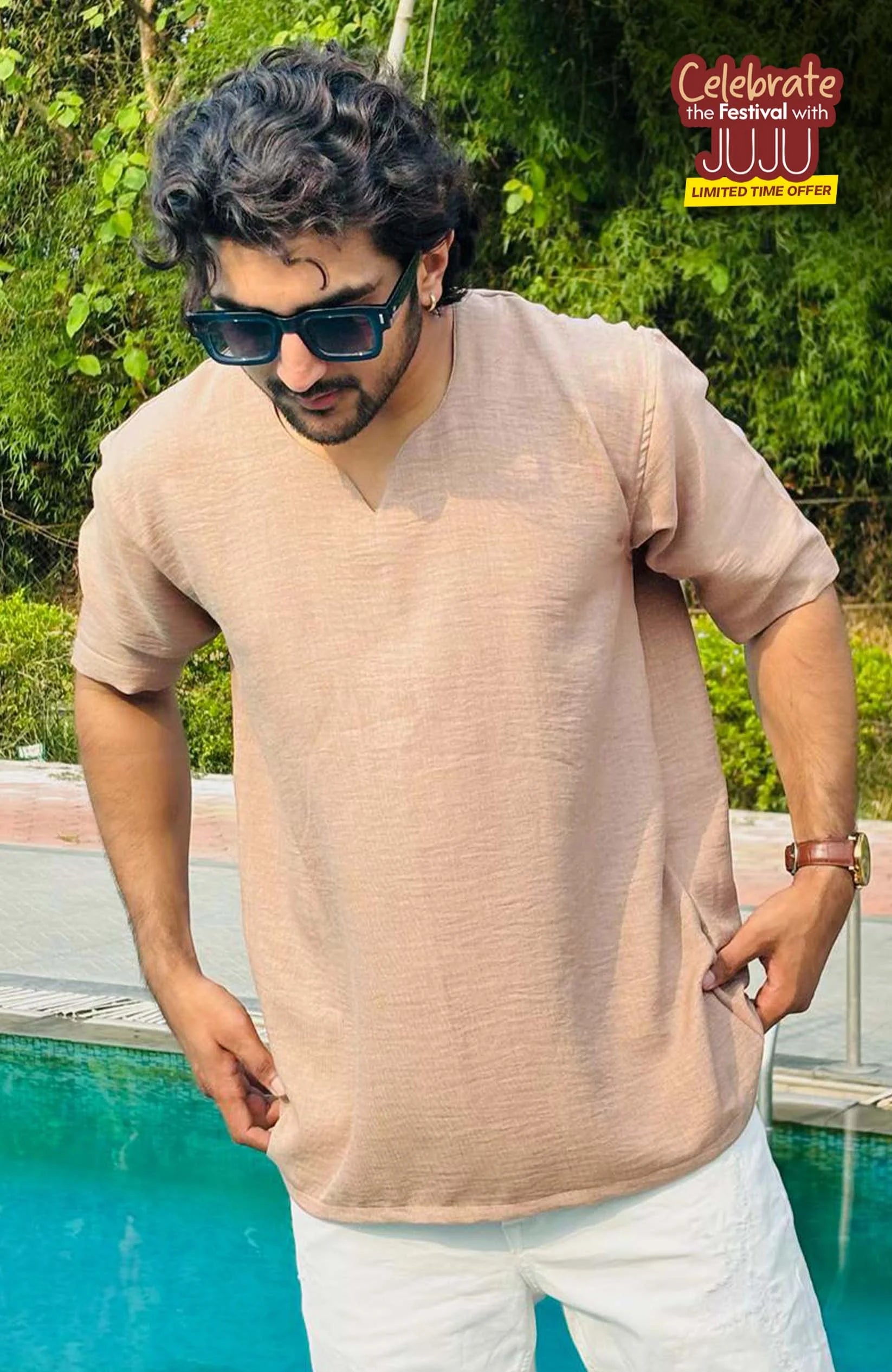 Vora Beige T Shirt – Premium V Neck for Men T Shirt