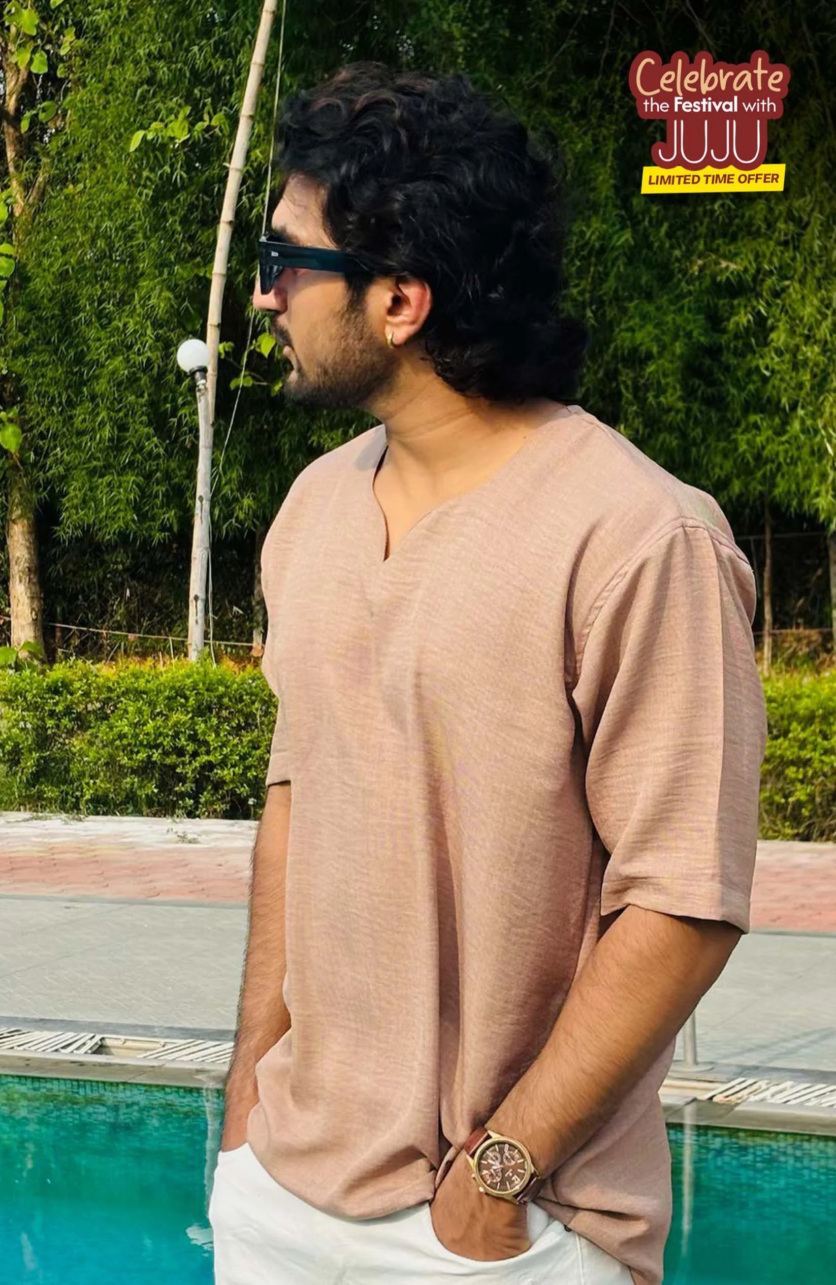 Vora Beige T Shirt – Premium V Neck for Men T Shirt
