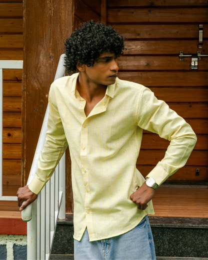 Lumi | Yellow Fine-Stripe Shirt